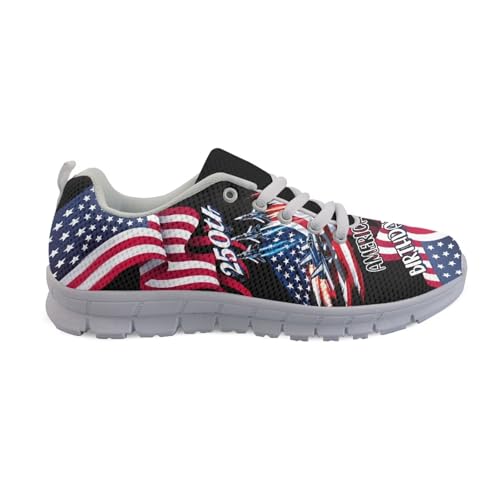 Image of GIFTPUZZ Mens Lace Up Athletic Trainers Running Sneakers Wedge Breathable Gym Lightweight Sports Tennis Shoes