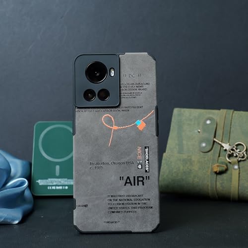 Image of Sneaker Label Leather Edge Case for OnePlus 13R, OnePlus 13R Back Cover Case(2025) - TPU | Grey
