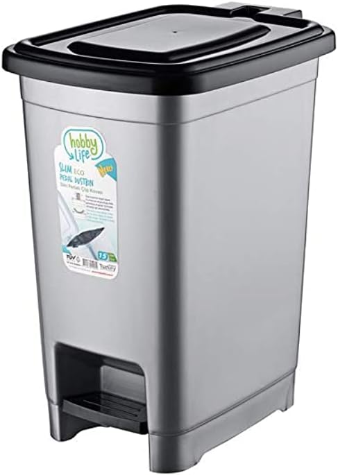 Hobby LifeSlim Pedal Dustbin 15 LT Metallic Grey