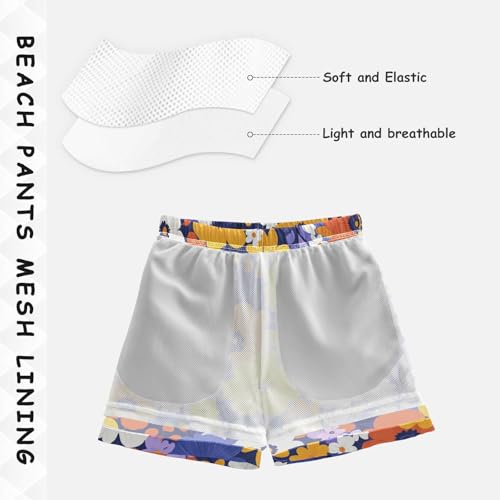 Boys Beach Board Shorts Daisy Bohemia Floral Swim Trunk Teen Swimwear 8-16Y Multicolor4