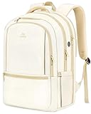 MATEIN Cute Backpack for School, Beige Teen Backpacks for Girls, 17 Inch Laptop Back Pack for College Students Teacher, Water Resistant TSA Approved Travel Bookbag for Women, Back to School Gifts