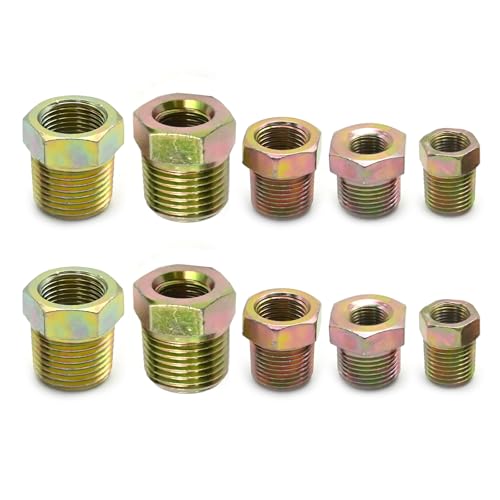 Adaptador de casquillo roscado hembra a macho 1/8 1/4 3/8 1/2 conectores neumáticos BSP 10 uds 2