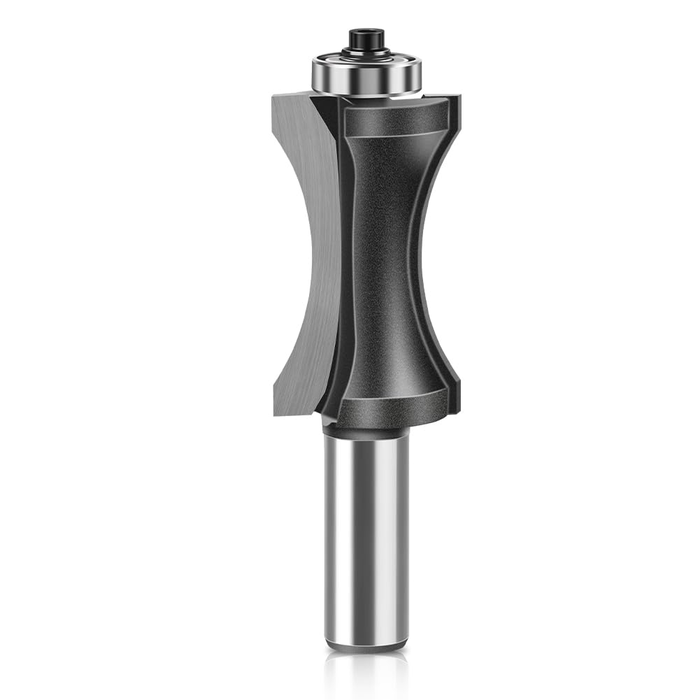 1 Stück 1/2"-Schaft-Abrundfräser mit Kugellager, Radius R5/R10 mm, for Möbelkanten, Hartmetall-Abrundfräser, 12(ZCPDHXD12X38.1mm)