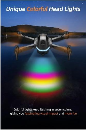 Image of HILLSTAR Foldable Remote Control Obstacle Avoidance Drone with Dual Camera HD Wide Angle Lens Optical Flow Positioning with 1800Mah Battery WiFi FPV 4-Axis Dual Camera with 7 colors Flash Light