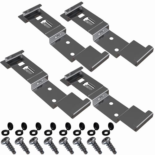 FACTORY COMPONENTS.Pack 4 Unidades de Soporte de Matricula - Portamatriculas para Coche -Remolque - Camion + Kit deTornilleria de Montaje.Suporte de Registro - Acero Inoxidable