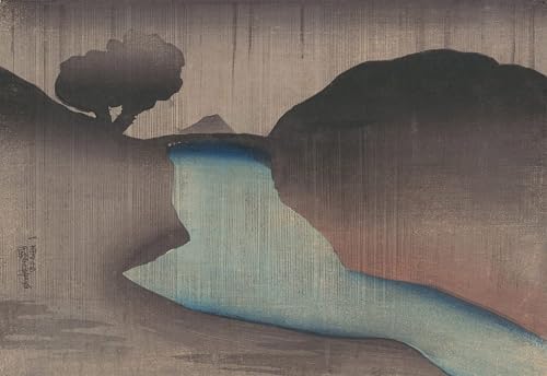 Affiche paysage Utagawa Kuniyoshi Ochanomizu sous la pluie déco murale salon 60x90