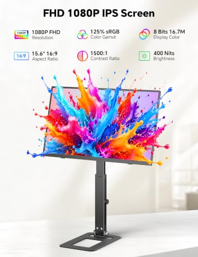 Image of 15.6 inch 1080P Wireless Travel Portable Monitor with Foldable Magnetic Stand
