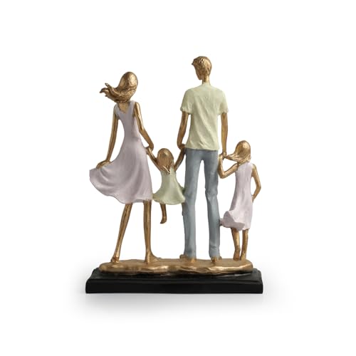 Image of ExclusiveLane 'Joyful Family' Modern Decorative Showpiece for Home Decor Decorative Items for Living Room Sculpture (Resin, Handcrafted, 26.7 cm)| Handcrafted Showpiece for Gift |
