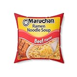 Funny Home Decor Instant Ramen Pillow Covers Couch Sofa Noodle Soup Beef Flavor Food Throw Pillowcas