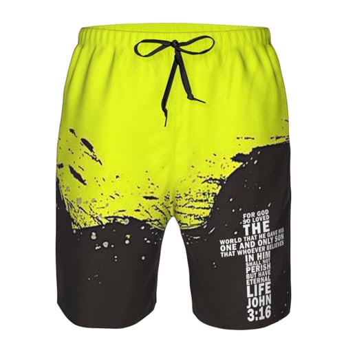 John 3:16 Bible Verse Christian Mens Swim Trunks Board Shorts Quick Dry Swim Shorts Swimsuit Beach Shorts with Pockets2