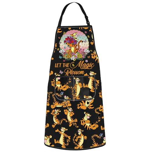 WZMPA Funny Tiger Kitchen Apron Tiger Fans Gift Let The Magic Blossom Tiger Adjustable Apron With Pockets Tiger Merch (Blossom Tiger Ap)