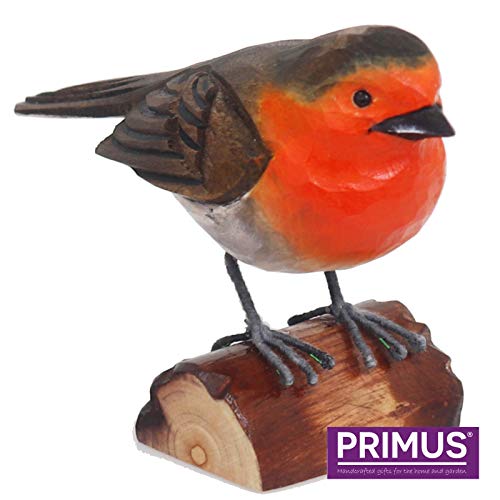 RSPB Hand Carved Hand Painted Wooden Robin Decoration Garden Ornament