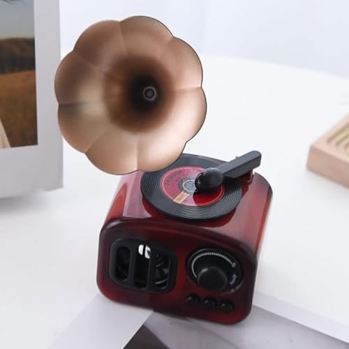 Gramófono miniatura PRETYZOOM adorno musical retro para mesa escritorio 4