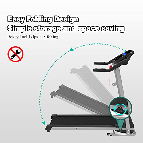 Image of Foldable Treadmill 2.5HP Electric Folding Treadmill Running Walking Machine for Home Gym, Max 265 LBS Weight Capacity