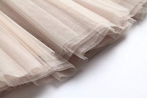 Miniatura 4 de Alunsito Falda de tul para mujer, falda plisada de malla, cintura alta, elástica, de malla en capas, fiesta de ballet, tutú vintage, falda midi
