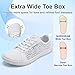Nursgram Women's Wide Toe Box Shoes Zero Drop Non Slip Extra Wide Width Fashion Sneakers Ultra Light Breathable Walking Shoes Casual Sneakers for Travel Work Trainers 8823 White 40