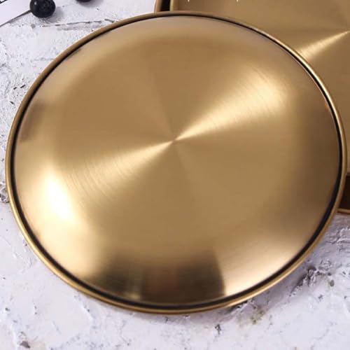 Plato dorado para servir de acero inoxidable MAGICLULU elegante 5