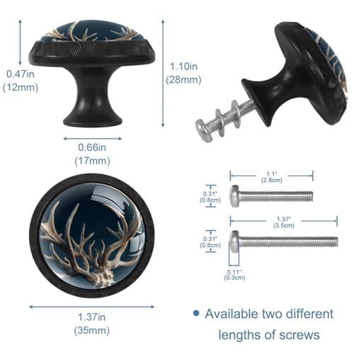 Boutons de placard de cuisine en bois d'élan pour commode chalet - 4