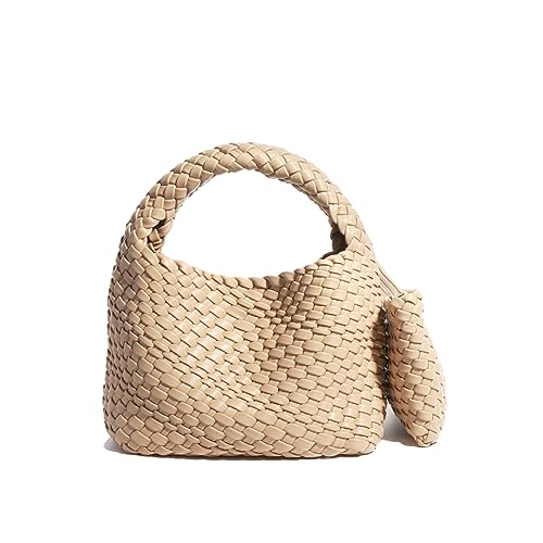 Fashion Handbag For Women Woven Tote Bag Bucket Composite Bag Knitting Chain Bag Female Crossbody Shoulder Bag Shopper Purses (Khaki) -  JINMANXUE