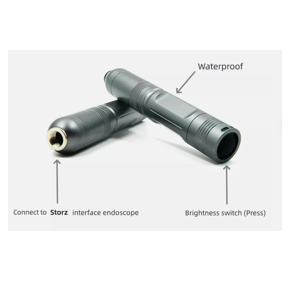VNisenllc Handheld High Brightness Industrial Endoscope Cold Light Source LED 10W with 3 Adaptors