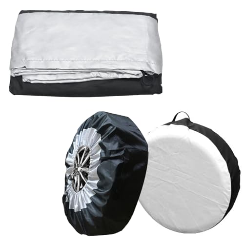 Funda Rueda Repuesto, Bolsas para Neumáticos, Cubierta para Rueda de Repuesto, Cubierta para Neumáticos, para Remolques, Caravanas, Autocaravanas, Protección de Ruedas, Diámetro 65cm