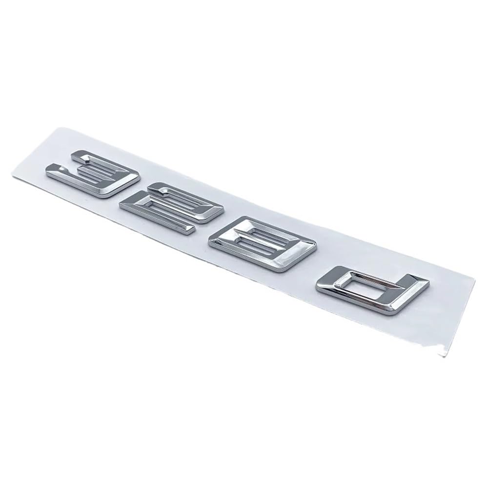 YTQMoreBNZ YYDStes ABS Car Trunk Logo Sticker Accessories Compatible With 3 Series 316d 318d 320d 325d 328d 330d 335d 340d 350d(Chrome silver 328d)