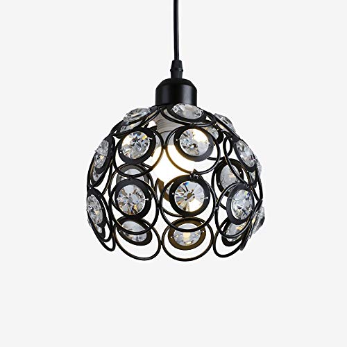 Plafonnier vintage globe cristal avec suspension lanterne E27 pour luminaire moderne rond