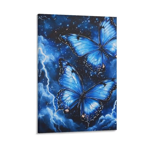 Tableau papillon decoration murale en toile 30x45cm pour salon