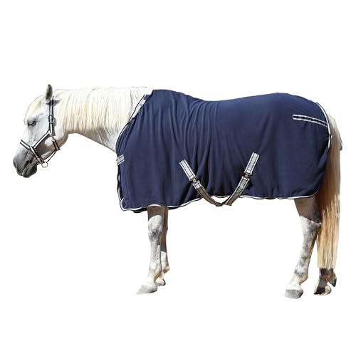 Gallopoff Manta de Secado para Caballo en Forro Polar 300 g/m² – Transpirable, Absorbente y de Secado rápido, Ideal después del Entrenamiento, el baño, en el establo y Durante el Transporte