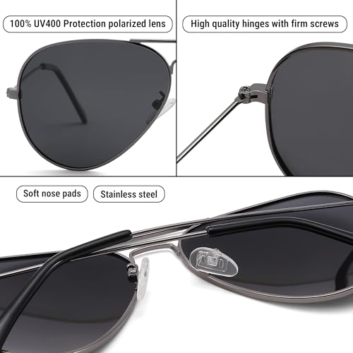 Image of Pro Acme Aviator Sunglasses for Men Women Classic Polarized UV400 Protection
