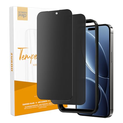 Verre trempé iPhone 17 Pro Max anti-espion mat lot de 2, protection d'écran premium et discrète