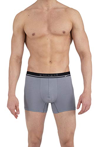 Papi Men's Cotton Stretch Logo Solid Boxer Briefs Pack Of 4, Light Grey/Orange/Black/Black, X-Large #TOP4
