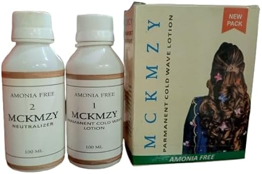 MCKMZY Permanent Cold Wave Lotion with Neutralizer, Ammonia Free, Hair Curling and Perming Lotion, 100 ml Each