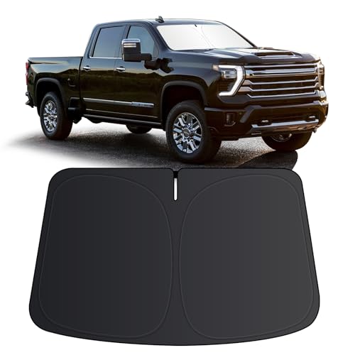 Windshield Sun Shade for 2019-2024 2025 Chevrolet/Chevy Silverado1500 Accessories, Regular Cab, Crew Cab, Double Cab 2Dr 4Dr Front Window Covers Sun Visor Protector Foldable Blocks UV Rays Sunshade