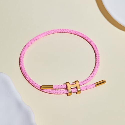 Image of AIMADE Bracelets for Women Adjustable Charm Bracelet, 18k Gold-plated Buckle Design Titanium Steel Wire Rope Women's Gift Jewelry