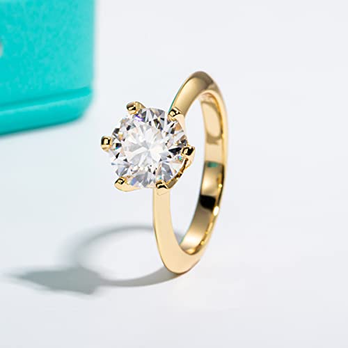 AnuClub 2/3CT Six Prong Solitaire D Color VVS1 Moissanite Ring, 925 Sterling Silver Never Color Fade for Wedding, Engagement And Anniversary With Certificate2