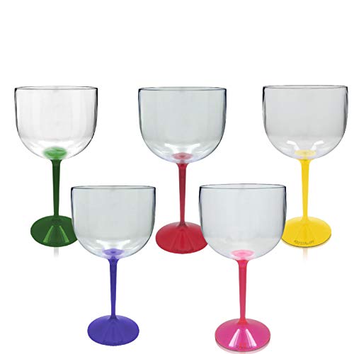 Kit 5 Taças Gin Colorida Acrílico Ano Novo