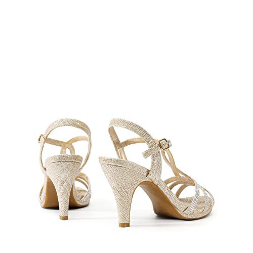 image for DREAM PAIRS Women's Kitten Heels Open Toe Stilettos Rhinestone Heels f