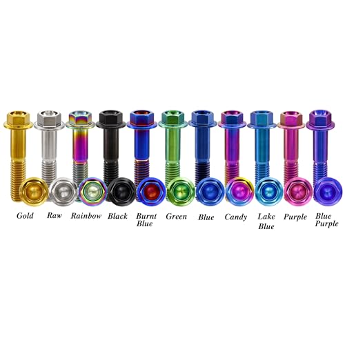 Image of Rison Titanium Bolts Titanium Flanged Hex Head Bolt M6x1.0x10mm 6AL4V Aerospace Grade Ti Bolt Original Color Titanium Bolt for Motorcycle Car Modification Pack of 5