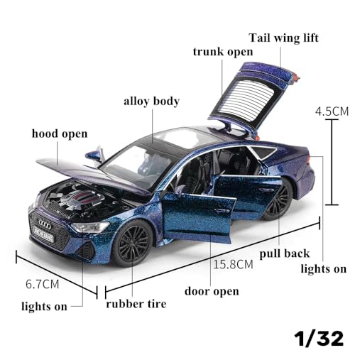 Image of Invite 1:32 Scale Audi RS7 Alloy Car Model Light & Sound Effect Diecast Toys for Boys Birthday Gift Kids Toys Car Collection【 Multicolor】