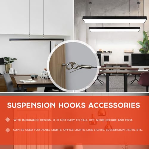 FOMIYES 6 piezas tensores portátiles de cable de cobre con diseño interior de cadenilla de bola, accesorios de gancho de suspensión de alta resistencia para luces de oficina y liberación de cable mediante botón trasero miniatura 4