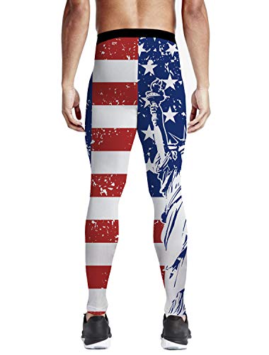 Queen Area Men's Compression Workout Training Pants American Flag Running Sports Leggings Xl #TOP3