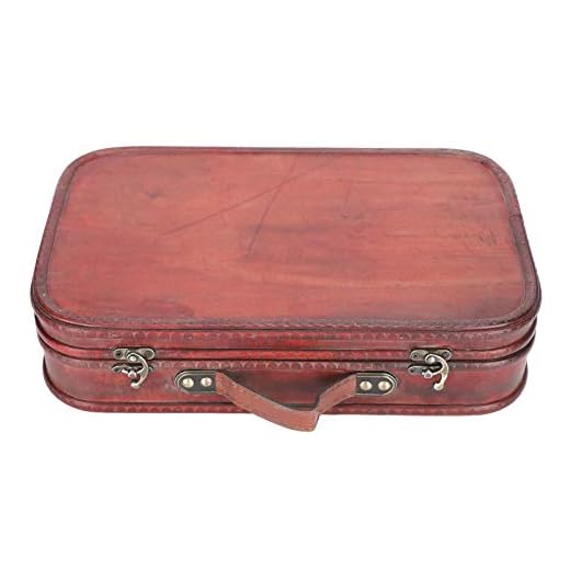 GAESHOW Maleta Retro, Caja de Madera Vintage Antigua, Bolsa de Equipaje de Mano, Accesorios de fotografía para Estudio fotográfico, Piel sintética