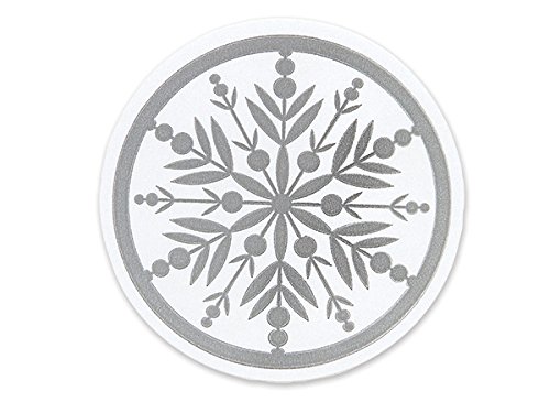 Bundleofbeauty Item#7754r - 50pack Christmas White and Silver Snowflake Sticker Seal