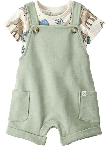 Image of little planet by carter's Baby 2-piece Organic Cotton Shortall Set