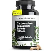 Cardo Mariano, Carciofo e Tarassaco (Dente di Leone), 120 Capsule, Integratore con Silimarina, Disintossicazione del fegato, Depurazione, Digestione, Qualità superiore, senza Additivi