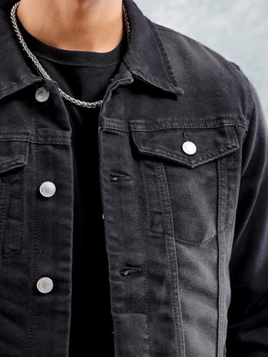 Image of The Indian Garage Co Men Black Denim Jacket