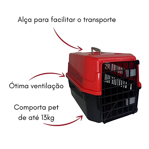 Caixa Transporte Mec N.3, Vermelho Mecpet para Cães