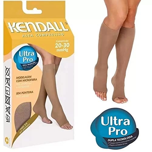 Meia de Alta Compress�o Sem Ponteira 3/4 - Feminina Tamanho:GG;Cor:Mel