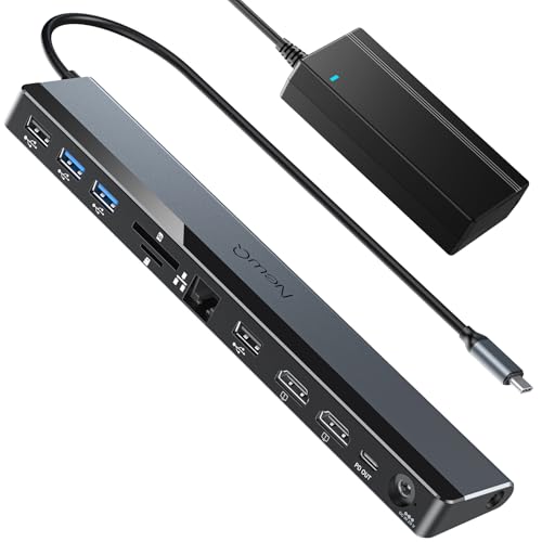Image of USB C Docking Station Dual Monitor 4K@60Hz, 12-in-1 Laptop Dock with 2*HDMI, 4*USB, Thunderbolt 3 /4 Dock, SD /TF Slot, Ethernet, Audio, 96W Power Adapter, for HP, Lenovo, Dell, ASUS,Surface